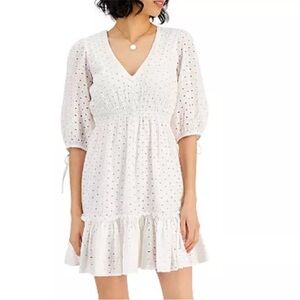 Taylor White Eyelet Dress